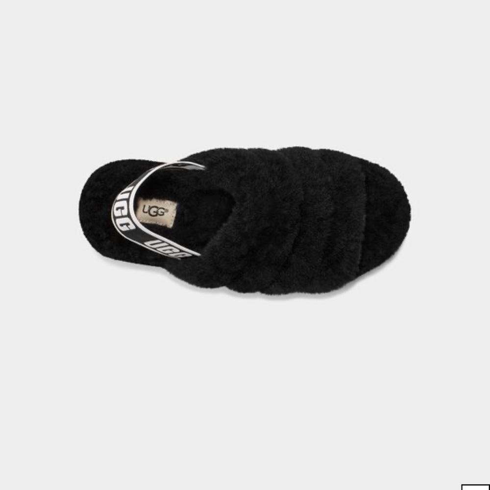 Ugg fluff yeah slide slipper in black